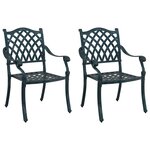 Ensemble de 2 chaises de jardin en aluminium vert vidaXL