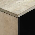 vidaXL Table basse Blanc  Noir 80 x 54 x 40 cm bois de manguier massif