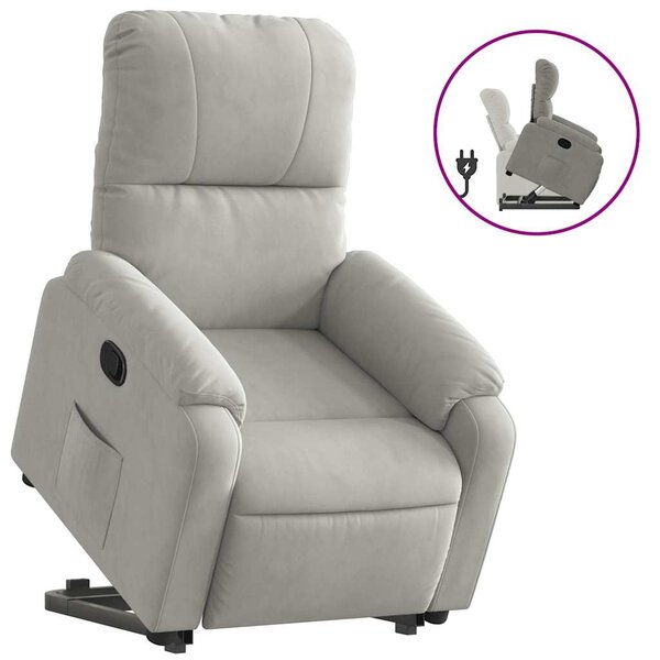vidaXL Fauteuil inclinable gris clair tissu microfibre
