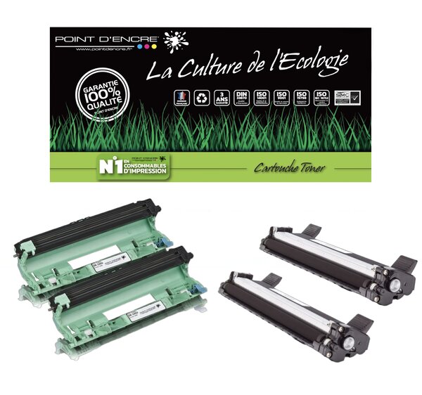 TN1050 / DR1050 - 2 X Cartouche / 2 X Tambour - Noir - Grande capacité