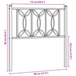 vidaXL Tête de lit métal blanc 75 cm