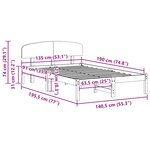 vidaXL Cadre de lit avec tête de lit 135x190 cm en bois massif de pin