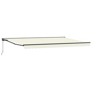 vidaXL Auvent Rétractable Crème 500 × 300 cm Polyester et métal