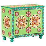 vidaXL Buffet peint à la main Multicolore 70x35x60 cm Bois de manguier