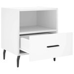 vidaXL Tables de chevet 2 Pièces blanc 40x35x47 5 cm bois d’ingénierie