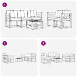 vidaXL Ensemble de canapés d'extérieur 6 pc Blanc et Beige