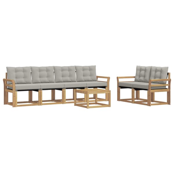 vidaXL Ensemble de canapés d'extérieur 7 pc Blanc et gris clair