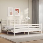 vidaXL Cadre de lit sans matelas blanc 200x200 cm bois massif