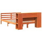 vidaXL Lit bibliothèque sans matelas cire marron 120x190cm pin massif