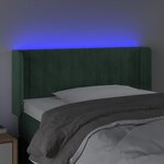 vidaXL Tête de lit à LED Vert foncé 83x16x78/88 cm Velours