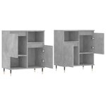 vidaXL Buffets 2 Pièces gris béton bois d'ingénierie