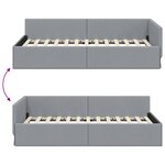 vidaXL Cadre de lit d'angle Gris clair 90 cm x 190 cm Velours