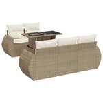 vidaXL Salon de jardin avec coussins 6 Pièces beige résine tressée