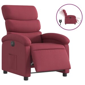 vidaXL Fauteuil inclinable électrique Rouge bordeaux Tissu