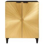 vidaXL Buffet Noir et or 60 x 33 x 75 cm Bois de mangue massif