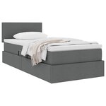 vidaXL Lit avec rangement et matelas Gris foncé 100 x 200 cm