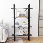 vidaXL Bibliothèque à 4 niveaux gris 80x30x140 cm bois d'ingénierie