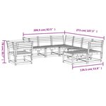 vidaXL Salon de jardin 8 Pièces cire marron bois de pin massif