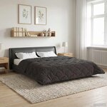 vidaXL Duvet complet toute l'année Matelassé Anthracite 200 x 220 cm