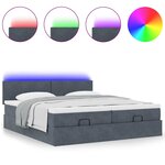 VidaXL Cadre de lit ottoman avec matelas gris foncé 160x200cm velours