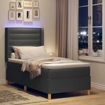vidaXL Lit à ressorts avec matelas Gris 100 x 200 cm tissu