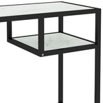vidaXL Bureau d'ordinateur Marbre blanc 100x36x74 cm Verre trempé