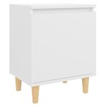 vidaXL Tables de chevet avec pieds en bois 2 Pièces Blanc 40x30x50 cm