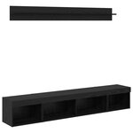vidaXL Ensemble de meuble TV mural 5 Pièces Chêne noir Bois d'ingénierie
