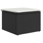 vidaXL Salon de jardin 10 Pièces avec coussins noir résine tressée