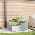 vidaXL Cache-pot de jardin Argent 100 x 100 x 48 cm Acier inoxydable