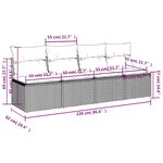 vidaXL Canapé de jardin et coussins 4 places gris clair résine tressée