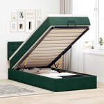 vidaXL Cadre de lit ottoman avec matelas vert foncé 100x200 cm velours
