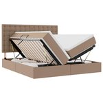 vidaXL Lit avec rangement et LED Cappuccino 200 x 200 cm Simili cuir