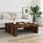 vidaXL Table basse Chêne fumé 100x100x35 cm Bois d'ingénierie