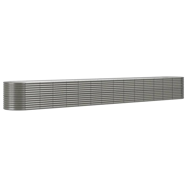 vidaXL Lit surélevé de jardin Acier enduit de poudre 620x80x68 cm gris