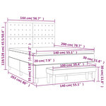 vidaXL Sommier à lattes de lit avec matelas Taupe 140x200 cm Tissu