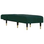 vidaXL Chaise longue vert foncé velours