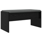 vidaXL Banc d'entrée avec coussin Chêne noir 83 x 38 x 40 cm