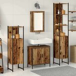 vidaXL Ensemble de mobilier de salle de bain avec étagère 4 Pièces Marron
