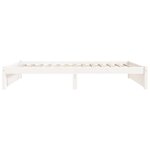 vidaXL Cadre de lit Blanc Bois massif 75x190 cm Petit simple