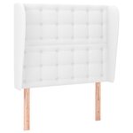 vidaXL Tête de lit avec oreilles Blanc 83x23x118/128 cm Similicuir