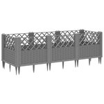 vidaXL Jardinière avec piquets gris clair 123 5x43 5x43 5 cm PP