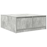 vidaXL Table basse avec tiroirs gris béton 100x100x40 cm