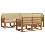 vidaXL Ensemble de canapés d'extérieur 7 pc Naturel et Beige