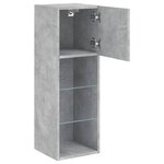 vidaXL Meubles TV avec lumières LED 2 Pièces gris béton 30 5x30x90 cm