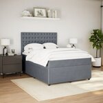vidaXL Sommier à lattes de lit et matelas Gris foncé 140x200cm Velours