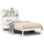 vidaXL Lit bibliothèque sans matelas blanc 90x200cm bois de pin massif