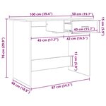 vidaXL Bureau chêne artisanal 100 x 50 x 76 cm Bois d'ingénierie