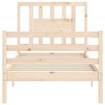 vidaXL Cadre de lit avec tête de lit 90x200 cm bois massif