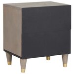 vidaXL Cabinet de chevet Gris 40 x 33 x 46 cm bois de manguier massif